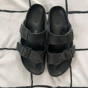 black rubber Birkenstocks